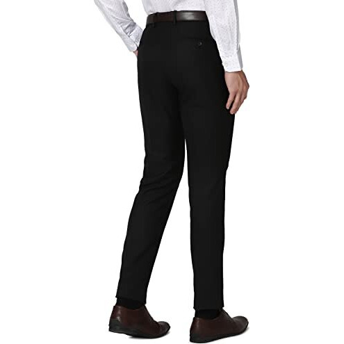 Peter England Men's Slim Work Utility Pants (Petfoslbs43658_Black_32)