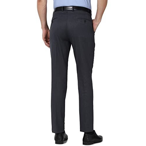 Peter England Men's Slim Casual Pants (Petfoslbe44684_Navy_36)