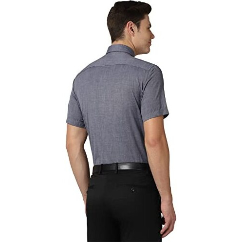 Peter England Men's Solid Regular Fit Shirt (Peshonub768946_Grey 42)