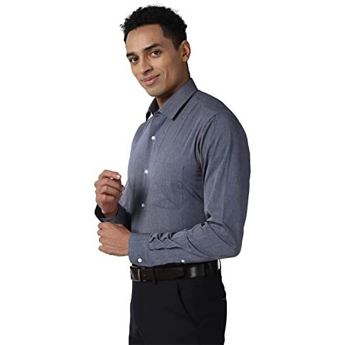 Peter England Men's Solid Regular Shirt (Pesfonubx00807_Mediumgrey 46)