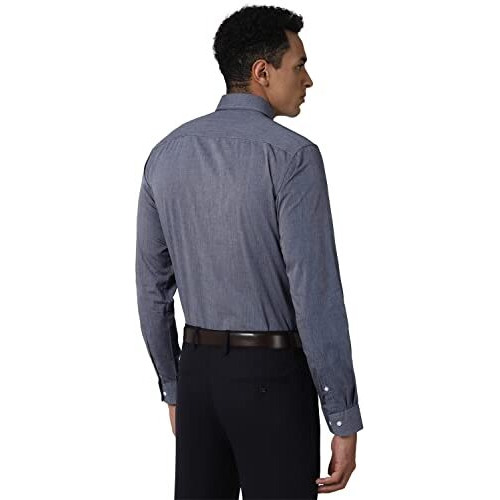 Peter England Men's Solid Regular Shirt (Pesfonubx00807_Mediumgrey 46)