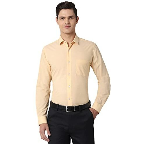 Peter England Men's Regular Shirt (Pesfoslb820676_Beige 39)