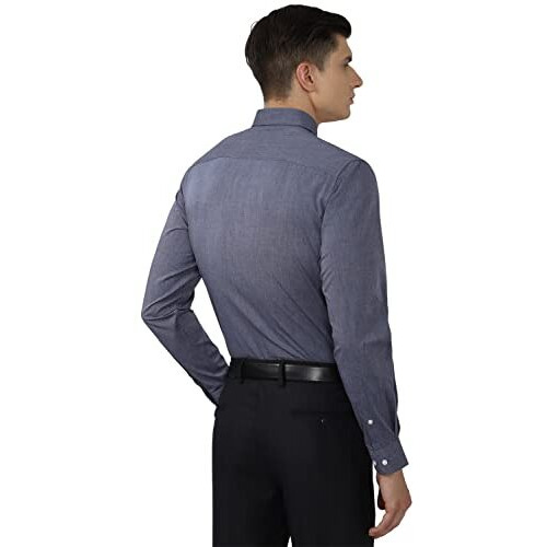 Peter England Men's Solid Regular Shirt (Pesfoslbg00575_Mediumgrey 39)