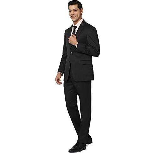 Peter England Men's Polyester Blend Regular Business Suit Pants Set (Pesuotlbt94160_Grey_42)