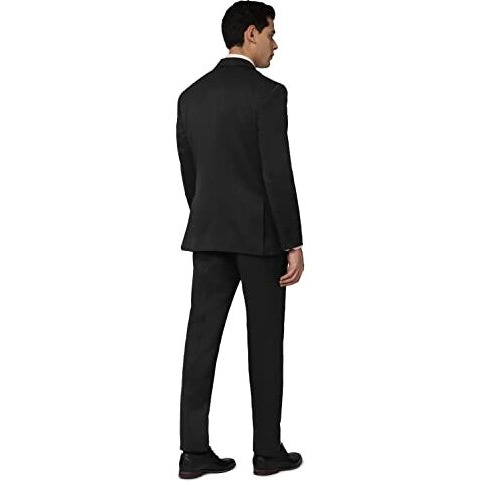 Peter England Men's Polyester Blend Regular Business Suit Pants Set (Pesuotlbt94160_Grey_42)