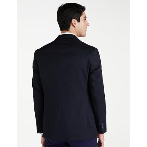 Peter England Men's Neo-Slim Fit Solid Casual Blazer Navy