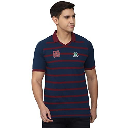 Peter England Men's Regular Fit Polo Shirt (Pckpsrgf558643_Navy