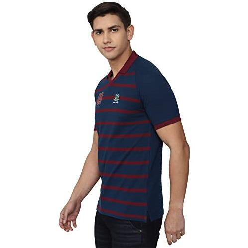 Peter England Men's Regular Fit Polo Shirt (Pckpsrgf558643_Navy