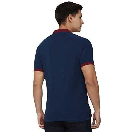 Peter England Men's Regular Fit Polo Shirt (Pckpsrgf558643_Navy