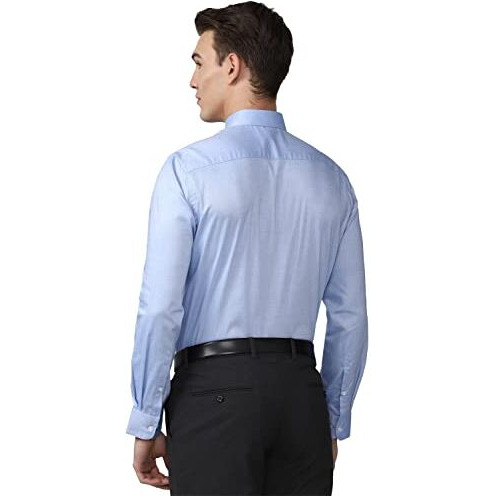 Peter England Men's Cotton Solid Slim Fit Shirt (Pesfmnubg81861_Light Blue 40)