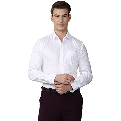 Peter England Men's Solid Regular Fit Shirt (Pesfmnubp68974_White 46)