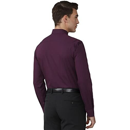 Peter England Men's Solid Regular Fit Shirt (Pesfmnubt16980_Purple 44)