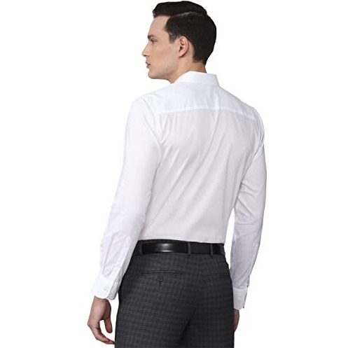 Peter England Men's Cotton Solid Slim Fit Shirt (Pesfmslbb71773_White 39)