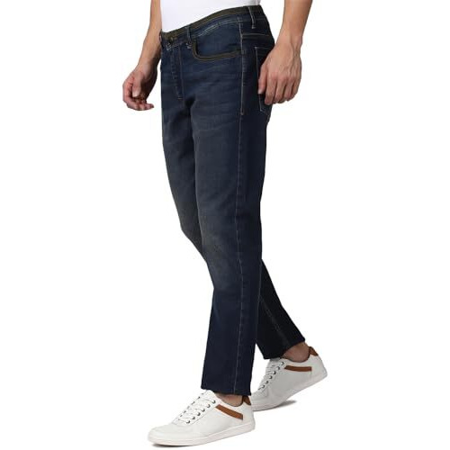 Peter England Men's Slim Jeans (Pjdnjstf498828_Navy, Mid Rise, 32