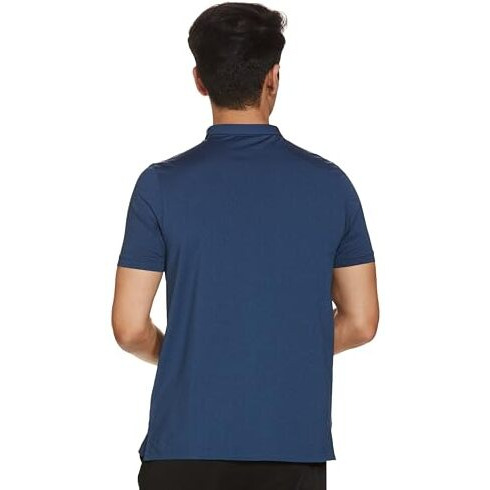 Turtle Men Poly Spandex Melange Slim Fit Solid Polo Tshirt