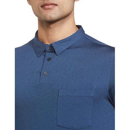 Turtle Men Poly Spandex Melange Slim Fit Solid Polo Tshirt