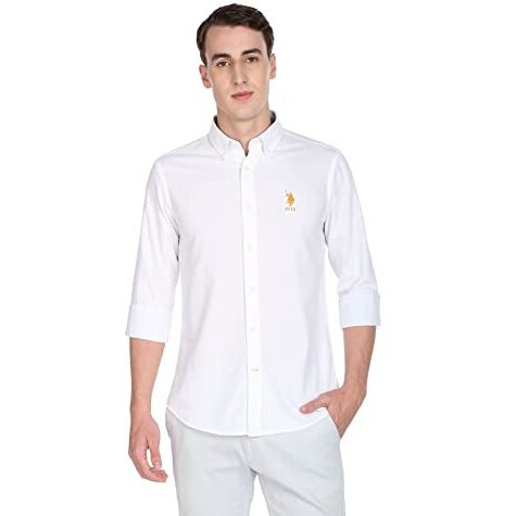 U.S. Polo Assn. Men's Cotton Regular Fit Shirt_White L