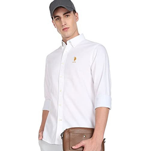 U.S. Polo Assn. Men's Cotton Regular Fit Shirt_White L