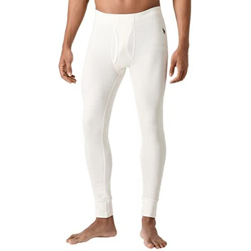 U.S. Polo Assn. Men Mid Rise Snug Fit I753 Solid Thermal Pants - Pack Of 1 (Ecru Xl)