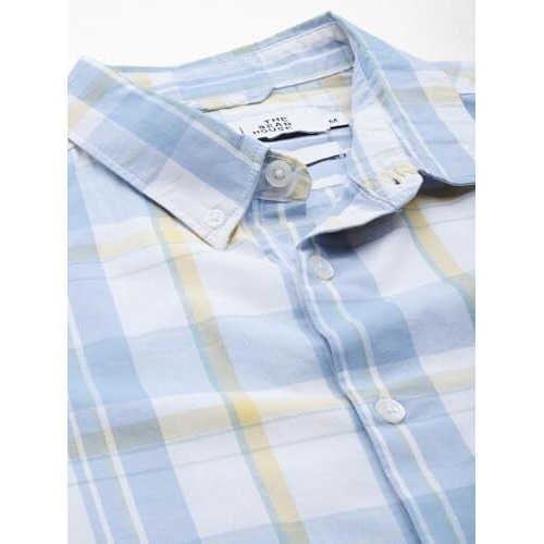 The Bear House Men's's Checked Slim Fit Casual Shirt | Blue | Tbh-Sfera-Bl