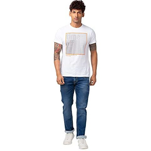 Spykar Men Mid Blue Cotton Regular Fit Narrow Length Jeans (Rover)
