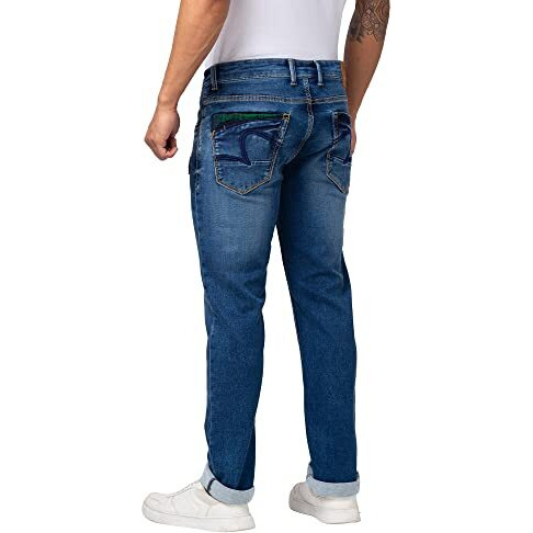 Spykar Men Mid Blue Cotton Regular Fit Narrow Length Jeans (Rover)