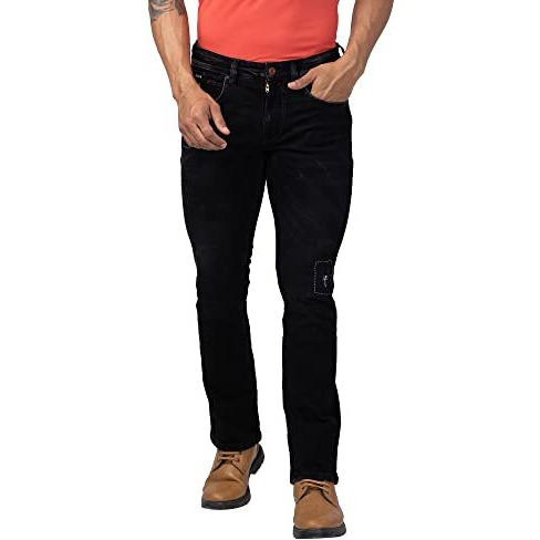 Spykar Black Mid Rise Bootcut Fit Jeans For Men (Size 32)-Mdprm1Bc164-Black