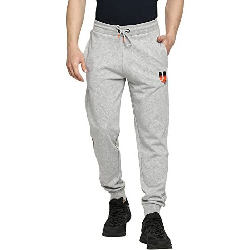 Underjeans Men's Regular Fit Track Pant (Ujlsptp016_Grey Melange_Xl)