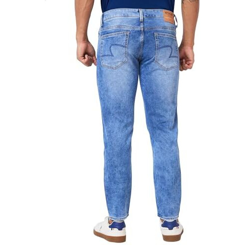 Spykar Mid-Rise Slim Fit Blue Jeans For Men (Size 36)-Mdkn2Bc004_Light Blue