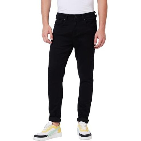 Spykar Low Rise Super Slim Fit Black Jeans For Men (Size 38)-Mdss1Bd008