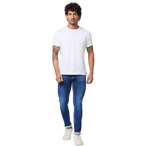 Spykar Mid Rise Regular Fit Blue Jeans For Men (Size 34)-Mdro1Bd014_Mid Blue