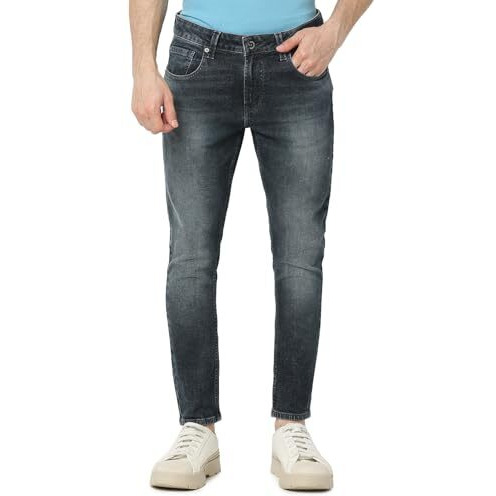 Spykar Men Blue Slim Fit Mid-Rise Casual Jeans (Size 32)-Emdkn1Bd015-Dark Blue