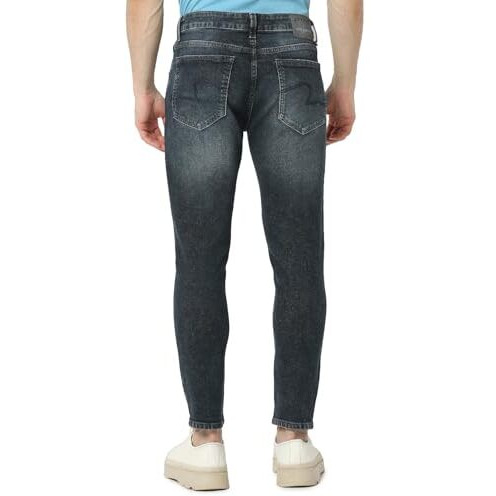 Spykar Men Blue Slim Fit Mid-Rise Casual Jeans (Size 32)-Emdkn1Bd015-Dark Blue