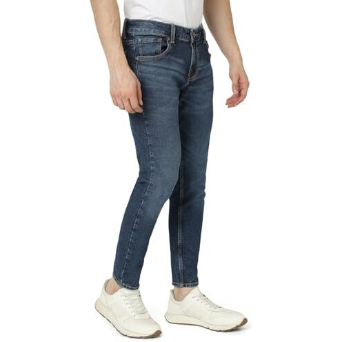 Spykar Men Blue Slim Fit Mid-Rise Casual Jeans (Size 32)-Emdkn1Bd020-Mid Blue