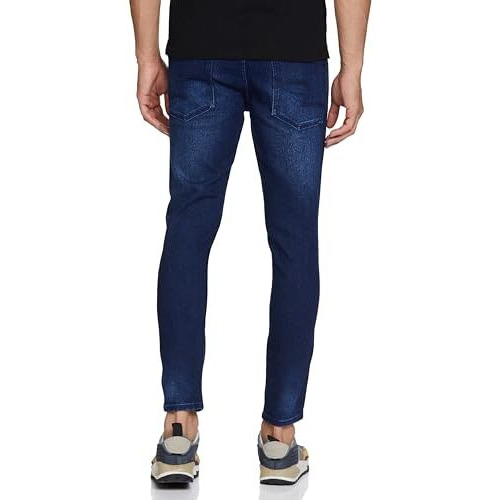 Spykar Men's Kano Slim Fit Mid-Rise Jeans (Ankle Length) Dark Blue