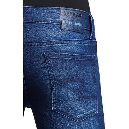 Spykar Men's Kano Slim Fit Mid-Rise Jeans (Ankle Length) Dark Blue