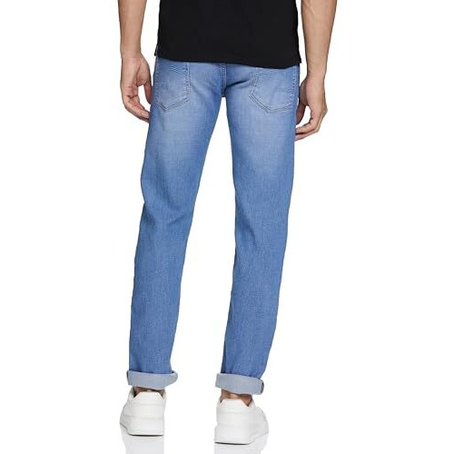 Spykar Men's Ricardo Comfort Fit Mid-Rise Mid Rise Jeans Light Blue, 34