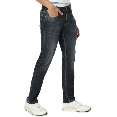 Spykar Men Blue Regular Fit Mid-Rise Casual Jeans (Size 36)-Emdro1Bd008-Dark Blue