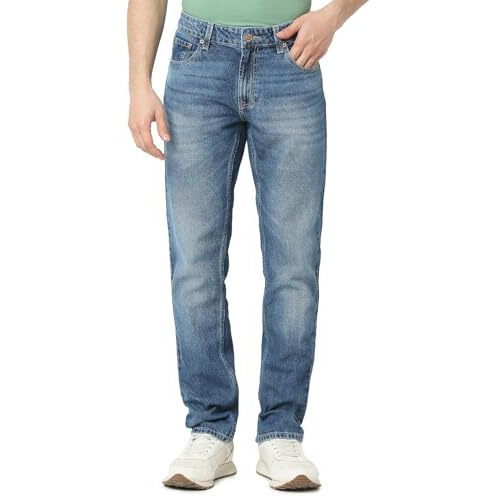 Spykar Men Blue Regular Fit Mid-Rise Casual Jeans (Size 36)-Emdro1Bd011-Mid Blue