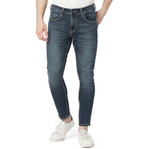 Spykar Men Blue Slim Fit Mid-Rise Casual Jeans (Size 30)-Emdkn2Bd002-Vintage Blue