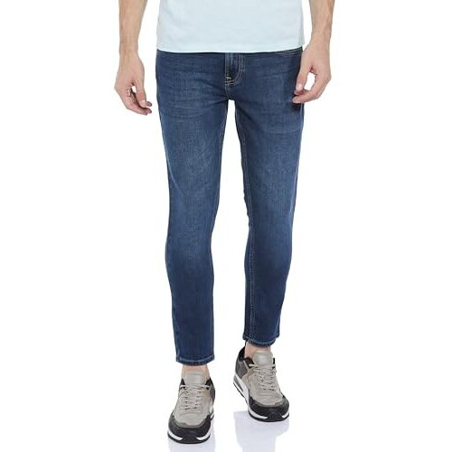 Spykar Men Blue Slim Fit Mid-Rise Casual Jeans (Size 30)-Emdkn2Bd002-Vintage Blue