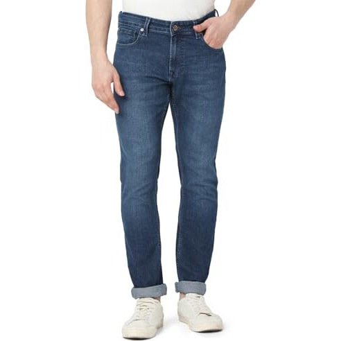 Spykar Men Blue Regular Fit Mid-Rise Casual Jeans (Size 32)-Emdro2Bd006-Dark Blue