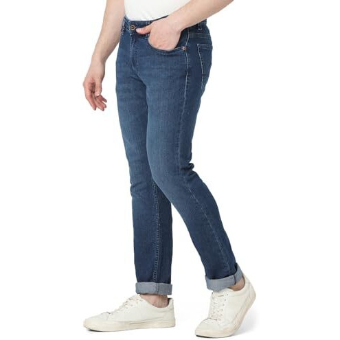 Spykar Men Blue Regular Fit Mid-Rise Casual Jeans (Size 32)-Emdro2Bd006-Dark Blue