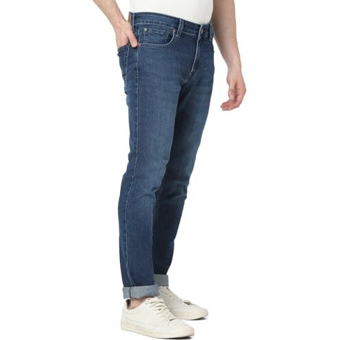 Spykar Men Blue Regular Fit Mid-Rise Casual Jeans (Size 32)-Emdro2Bd006-Dark Blue