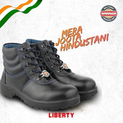 Liberty Warrior 98-02-Ssba High Ankle Safety Shoes For Men, Steel Toe, Light Weight, Black, Sizes-5Uk-11Uk