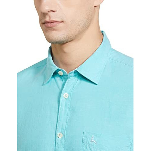 Parx Men's Solid Slim Shirt (Xmss08587-N1_Light Green L)