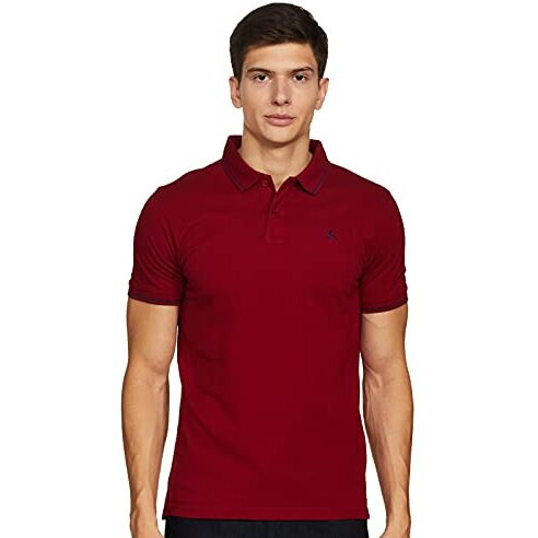 Parx Men's Solid Regular Fit T-Shirt (Xmkb06151-M8_Dark Maroon 39)