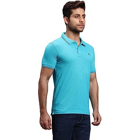 Parx Men Regular Fit Solid Pattern Cotton Polyester Blend Polo Neck Casual T-Shirt (Size 39)-Xmkb06151-N5 Medium Green