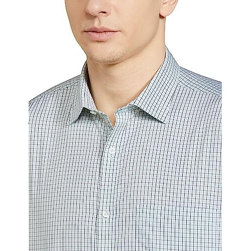 Park Avenue Men's Cotton Slim Shirt (Pmsx17104-N4_Green, 40