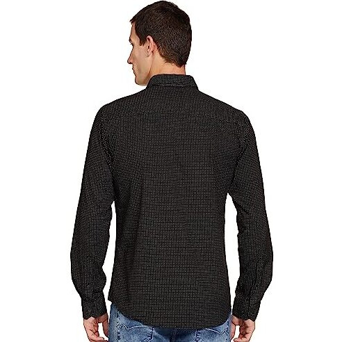 Park Avenue Men's Cotton Slim Shirt (Pcsa02670-K7_Black, 39